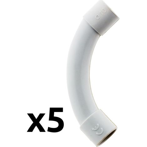 Zenitech – Lot de 5 courbes pour tube IRL Ø16mm – PVC rigide – Angle 90° – Emboîtable – Pour dérivations électriques (1/5)