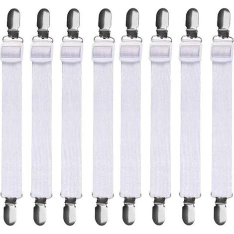8Pcs (60cm to 200cm) Adjustable Bed Sheet Holder, Bed Sheet Clips, Fitted Sheet Holders, Suitable for All Beds and Mattresses, Black