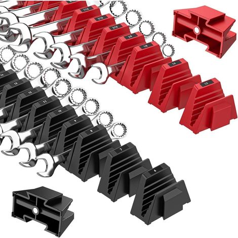 Organisateur magnétique modulaire pour clés à molette, 48 pièces, étiquettes métriques et SAE (1/5)