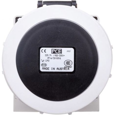 Feststeckdose 32A 4P 500V schwarz IP67 /ohne Kabelverschraubung/ 1242-7