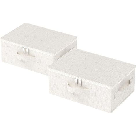Cube Rangement Tissu sous Lit,38x26x15cm,Beige (1/5)