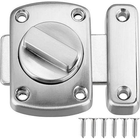 loquet verrou de porte de salle de bain de fenêtre de cabinet pivotant verrou de sécurité à loquet et WC loquet acier inoxydable brossé verrou noir (1/5)
