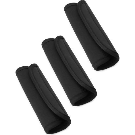 Sollbry 3-teiliger Koffergriffbezug, komfortabler Neopren-Gepäckgriffbezug für Reisetaschen, Gepäckstücke, Koffer (Schwarz) (1/5)