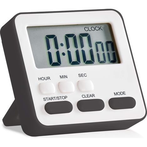 Minuteur de cuisine numérique 24 heures, grand écran, alarme puissante, support magnétique, compte à rebours et chronomètre pour la cuisson (1/4)