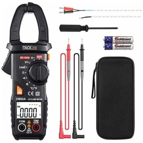 Fitags – Pince ampèremétrique numérique 6000 points – Test de température et NCV – Plage automatique – Sécuritaire et pratique pour circuits électriques - Courant-CM02A (1/5)