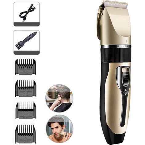 Tondeuse À Cheveux - Lames Titane Céramique - Sans Fil Rechargeable - Pour Adultes Enfants Bébés - 4 Sabots 3 4 6 9 Mm - 1 Pièce