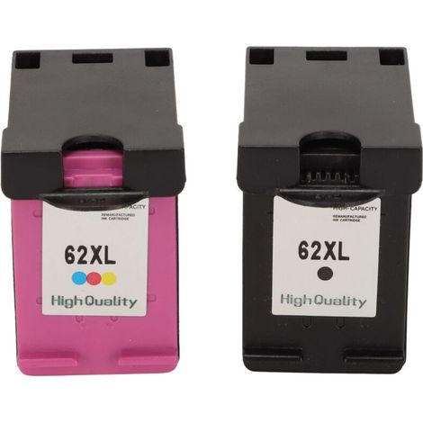 2 pièces cartouches d'encre 62XL couleur noire cartouches d'impression remplacement pour HP pour OfficeJet 200 258 5540 5542 5640 7640 imprimante (1/5)