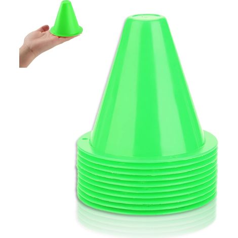 Cônes de Football de 3 Pouces, 10PCS cônes de signalisation en Plastique de Couleur de Bande de cône de marqueur d'entraînement de Sport (1/5)