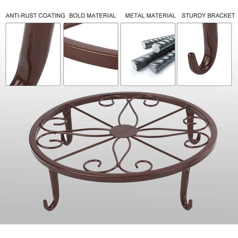 Klassischer Blumentopfständer aus Metall, handgefertigtes Eisengestell für Töpfe, Katzenpfoten-Design, für drinnen und draußen, Eisen, Tragkraft 40 kg, Maße 12 x 25 cm (1/5)