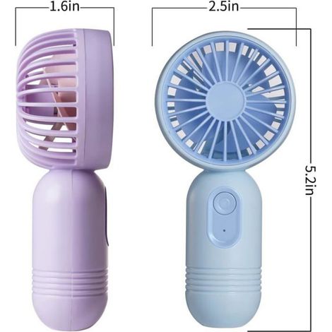 Mini Ventilateur Portable Fan 3 Pack, Petit Ventilateur de Poche Main Portatif Avec 3 Vitesses, Adapté Aux Enfants, Adultes (1/5)
