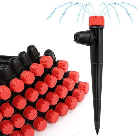 25 Tropfverteiler, geeignet für 0,64 cm Tropfbewässerungsschläuche, verstellbare 360-Grad-Vollkreis-Mikro-Tropffilter mit 8 Löchern (1/5)