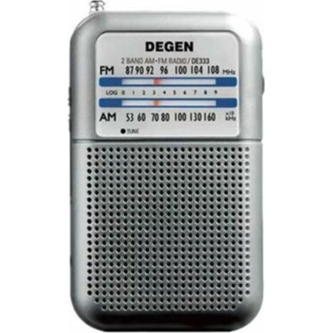 DE-333 Mini Radio Portable,Poste Radio Transistor avec Bouton FM et Indicateur de Signal, Pile Remplaçable (AAA)