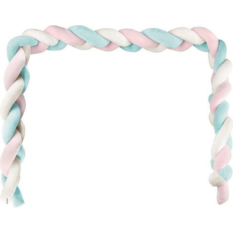 1 Bordure de lit tressée pour bébé, protection des bords en flanelle, accessoire décoratif pour berceau et canapé (1/5)