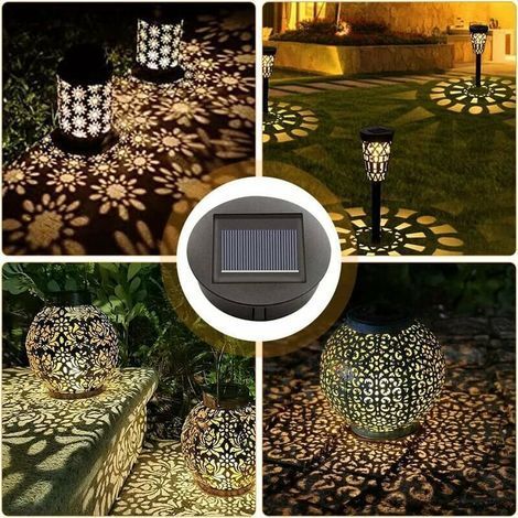 Juego de 4 luces solares de repuesto con bombillas LED, repuesto para luces solares superiores, cubierta de panel solar LED para farol colgante de jardín exterior, T-Bold (1/4)