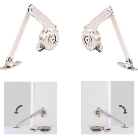 90 Degrés Soft-Open Amortisseur Support de Couvercle avec Ouverture Douce pour Armoire Portes à Rabat Ouverture Vers le Bas Arrêt d'Angle Arbitraire