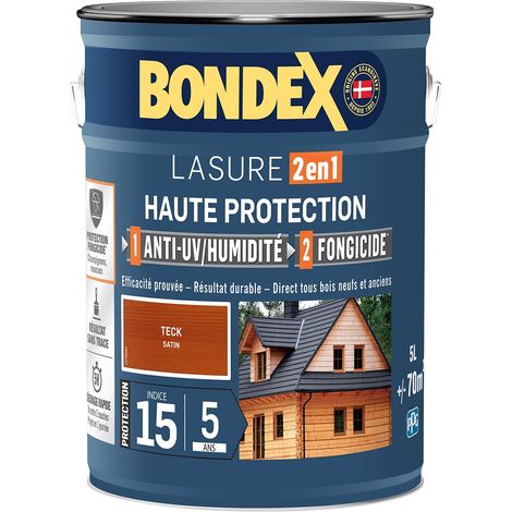 Bondex BONDEX 2 en 1 lasur teca 5 litros acabado satinado