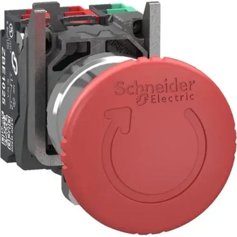 Pulsante di arresto di emergenza O40 premi-ruota 2NC+1NA Push-In - XB4BS844415