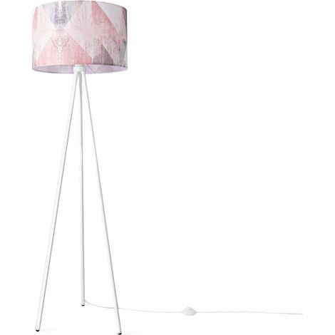 Paco Home Stehlampe Standleuchte Wohnzimmer Schlafzimmer E27 Hell Pastell Vintage Mehrfarbig (Ø45.5cm), Stehleuchte - Weiß