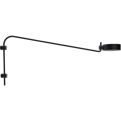 Zafferano SUPER O Lampada a led da parete con braccio Nera ricaricabile e dimmerabile