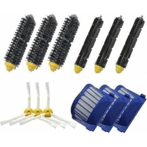 Kit De 3 paire de extracteur brosse +3 Garde Filtre + 3 Brosse Latérale Pour iRobot Roomba série 600(595 620 630 650 660) (1/2)