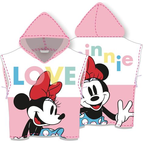 Poncho microfibre avec capuche 55X55cm de DISNEY-Minnie