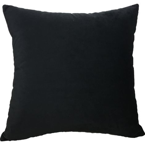 Taie Doreiller - Velours - 60x60 Cm - Pour Canape Salon Chambre - Noir - Lot De 1 (1/5)