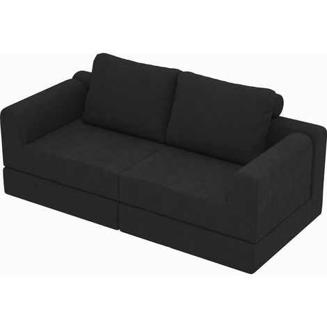 Canapé convertible pliant noir avec mousse à mémoire - canapé-lit multifonction pour salon et chambre (1/5)