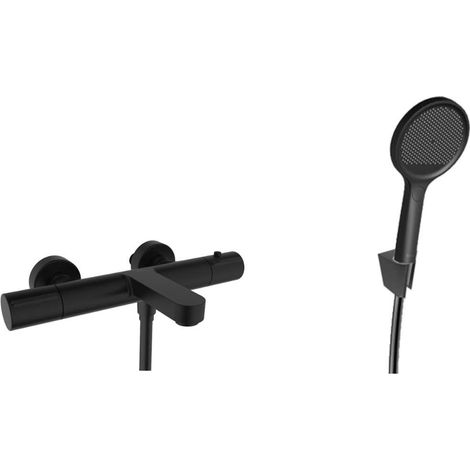 kielle Oudee - Thermostat-Wannenarmatur mit EcoSpare-Zubehör, mattschwarz 10302SNT104 (1/5)
