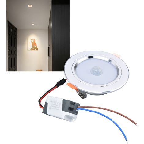 9-W-LED-Einbaustrahler mit Infrarot-Bewegungsmelder, warmweißes Licht (1/5)