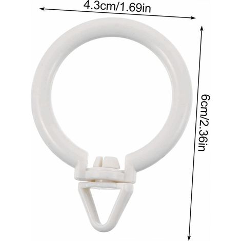 Curtain rod universal rings, closed-loop rings, silent curtain hanging rings, 360-degree rotating curtain accessories (20 pieces) (1/5)