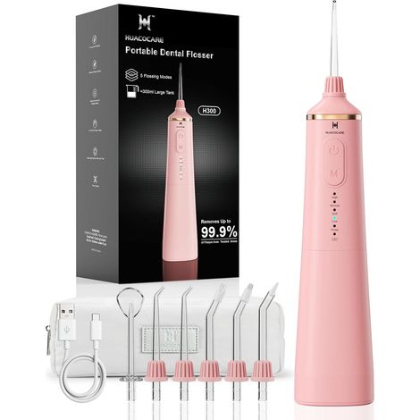 300ml Water Flosser, Large 300ml Tank, 5 Modes, Cordless Oral Irrigator, High Pressure Dental Cleaner for Home and Travel (1/5)