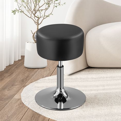 Sgabello Make Up Toeletta Seduta Comoda Sgabellino Rotante Nero Portata 130kg (1/5)