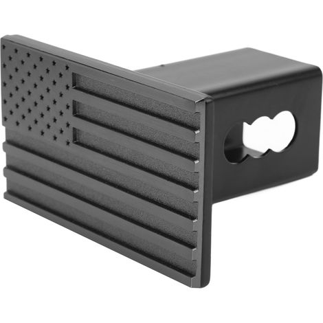 Cache-attelage universel en métal avec emblème drapeau, 12,7 cm (5 pouces), en aluminium et acier, noir. (1/5)