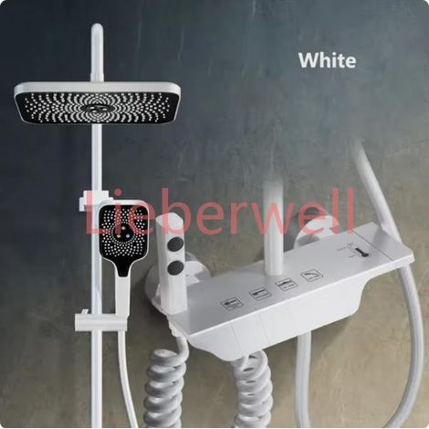 Ensemble de robinetterie de douche thermostatique, pression équilibrée, corps en laiton, robinet de baignoire, ensemble de robinetterie mitigeur eau chaude et froide (1/5)