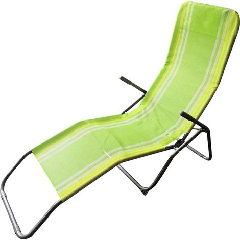 Lettino da mare 137x57x97 cm, verde con leggere righe bianche