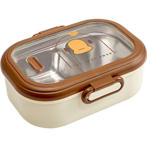 Boîte à lunch en acier inoxydable, 950 ml, compartimentée, hermétique, idéale pour l'école/le travail — (1/5)