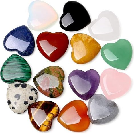 Agate - Coeur En Pierre Naturelle 20 mm - Pour Décoration Intérieure Méditation Et Collecte De Cristaux - Lot De 30 Pièces (1/5)