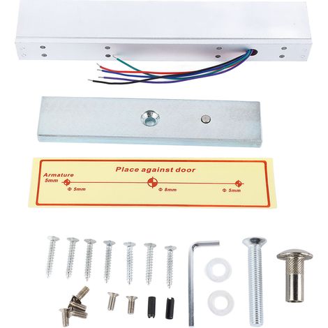 serrure de porte-Serrure magnétique électrique 280kg avec lumière indicateur, aluminium, access control (1/5)