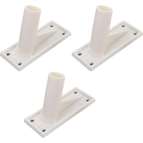 Lot de 3 supports de fixation muraux auto-adhésifs pour mât de drapeau-11X5CM-White (1/4)