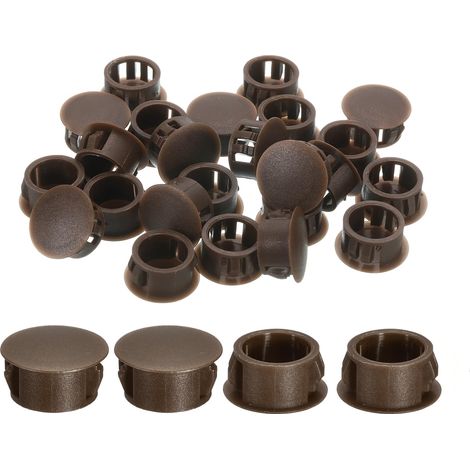 38Pcs Bouchon de Trou en Nylon, 15.5-16mm Diamètre de Trou Bouchon d'étanchéité Rond Souple et Flexible de Verrouillage Bouchons en Caoutchouc pour Bouteille, Tuyaux, Cuisine, Brun (1/5)
