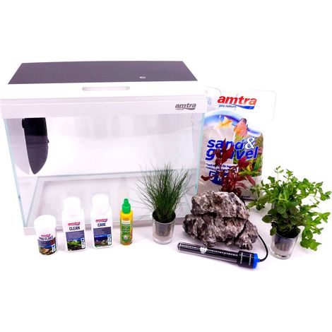 Modern Tank 40 Nano Aquarium Innenfilter LED Beleuchtung inkl. Dekoration