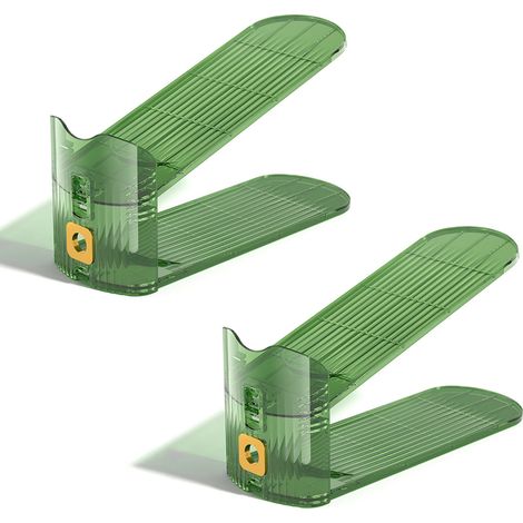 Lot de 2 étagères à chaussures transparentes - Rangement multi-niveaux pour une décoration intérieure élégante (1/5)