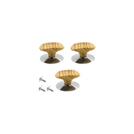Bouton de Couvercle 3 Pièces Couleur Bois Bouton Couvercle Casserole Résistant Chaleur Poignées Couvercle Casserole Couvercles pour Poêles Frire Casseroles Huile Et Marmites Soupe
