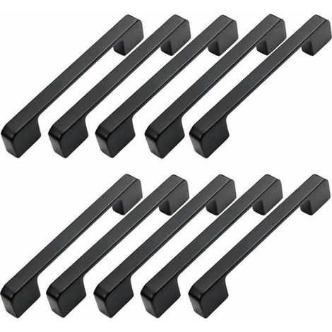 10pcs Poignée Meuble Entraxe 160mm-Poignée Porte Cuisine Noire Poignee Barre Meuble Poignee De Cuisine Noire 160mm (1/4)
