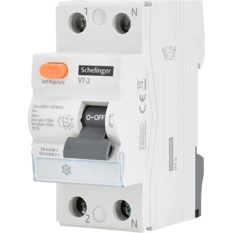 Disjoncteur différentiel AC - 2P 25A 30mA - Rail DIN - Protection électrique (1/5)