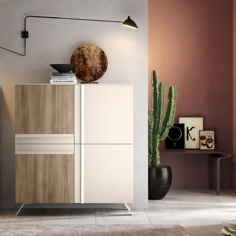 Credenza linea Domino in Noce Naturale a Cachemire