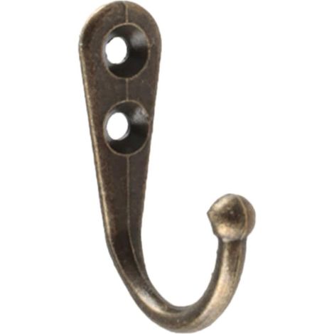 Lot de 20 Crochets Muraux pour Porte, Patère Simple Manteau Vestiaire, Support Clé avec Vis, 44x30 mm, Bronze Antique (1/3)