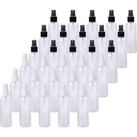 30 atomiseurs à pulvérisation, 100 ml, plastique transparent sans BPA, étanches, pour voyage et soins personnels