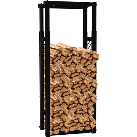 Wolketon Kaminholzregal 40-65CM Metall Brennholzlager Brennholzregal Wohnzimmer Brennholzständer (1/5)
