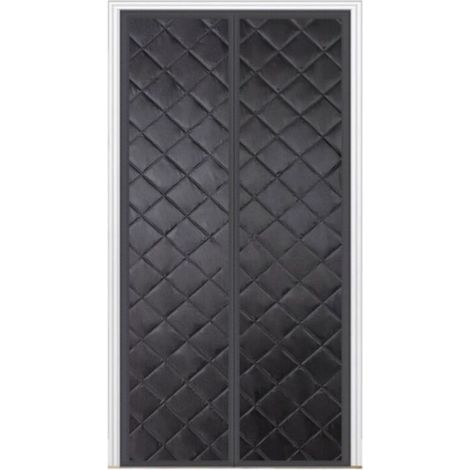 Rideau de porte isolant magnétique, protection contre le froid, blocage de la lumière, isolation phonique, 85 x 210 cm (noir) (1/4)